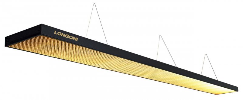 Лампа плоская люминесцентная "Longoni Compact" (черная, золотистый отражатель, 320х31х6см) Лампа плоская люминесцентная "Longoni Compact" (черная, золотистый отражатель, 320х31х6см)