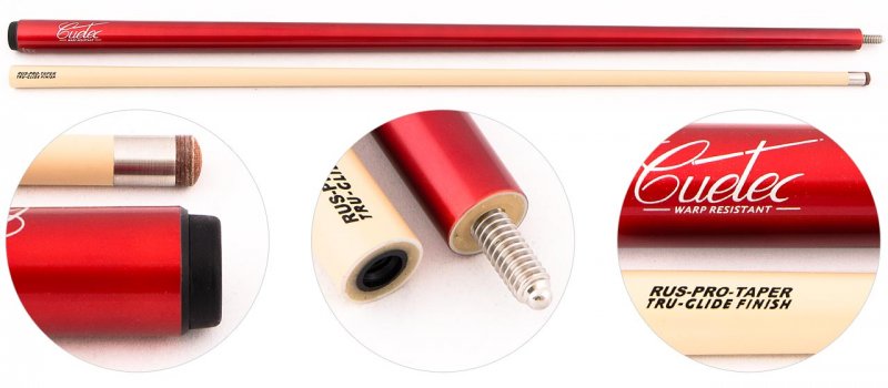 Кий для русского бильярда 2-pc "Cuetec Economy" (красный) Кий для русского бильярда 2-pc "Cuetec Economy" (красный)
