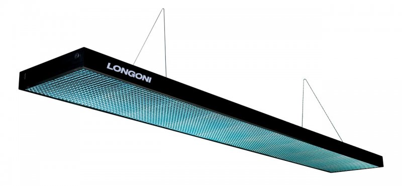 Лампа плоская люминесцентная "Longoni Compact" (черная, бирюзовый отражатель, 247х31х6см) Лампа плоская люминесцентная "Longoni Compact" (черная, бирюзовый отражатель, 247х31х6см)
