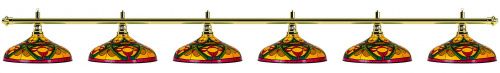 Лампа на шесть плафонов «Colorful» (золотистая штанга, цветной плафон D44см)