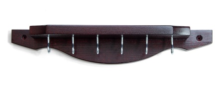 Киевница навесная из ясеня, с крюками (на 6 киев, цвет махагон)