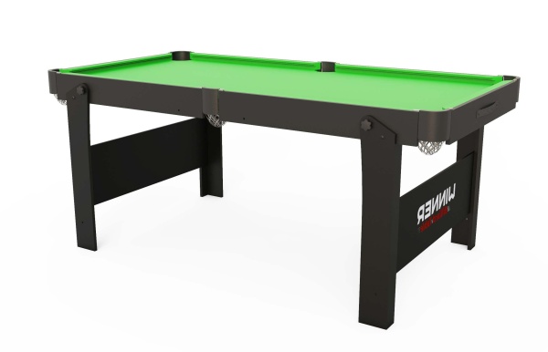 Складной бильярдный стол для пула "Hobby II" (6 футов, черный, в комплекте с аксессуарами)