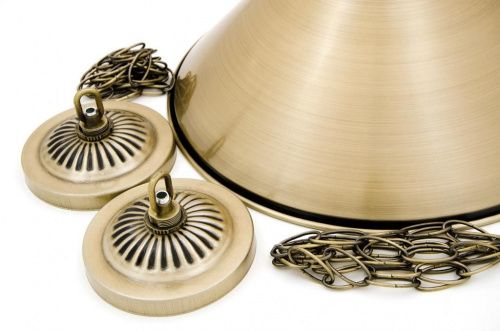 Лампа на четыре плафона «Elegance» (матово-бронзовая штанга, матово-бронзовый плафон D35см)