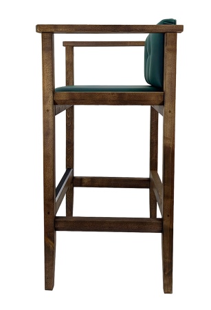 Кресло бильярдное (мягкое сиденье + мягкая спинка, цвет изумрудно-зеленый + береза коньяк)