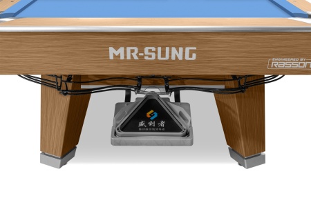 Стол / пул "Rasson Acurra" 9 ф (коричневый, сланец 25 мм) в комплекте с плитой, аксессуары + сукно