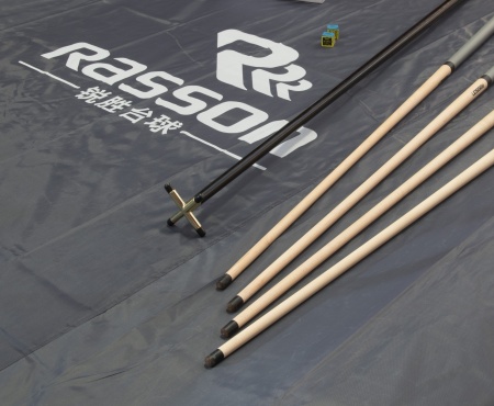 Стол / пул "Rasson Acurra" 9 ф (коричневый, сланец 25 мм) в комплекте с плитой, аксессуары + сукно