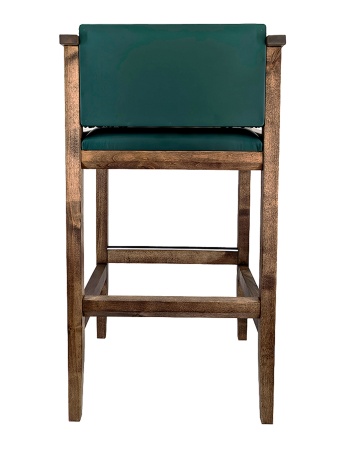 Кресло бильярдное (мягкое сиденье + мягкая спинка, цвет изумрудно-зеленый + береза коньяк)