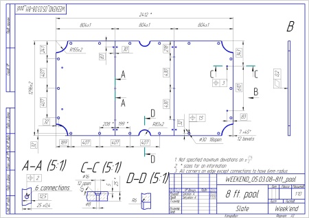Плита "Premium-Quality Rasson" 8 ф (25 мм, 3-pc) пул, с подложкой