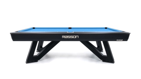 Стол / пул "Rasson Wolf" 9 ф (черный, сланец 25 мм) в комплекте с плитой, аксессуары + сукно
