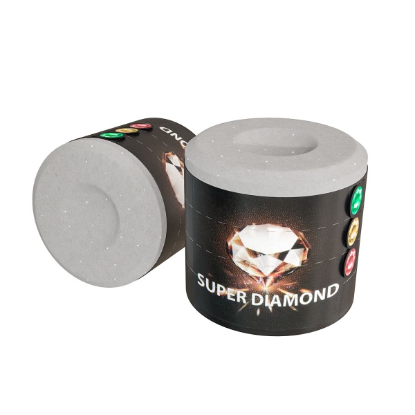 Мел «Super Diamond Grey Round» (серый) черная коробка, круглый