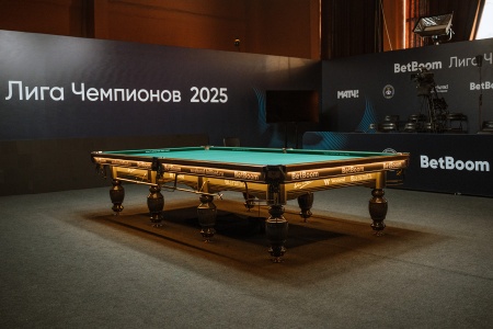 Стол / пирамида "Русский Гранд" (12 футов, 8 ног, 45мм камень) борта дуб, лузы премиум