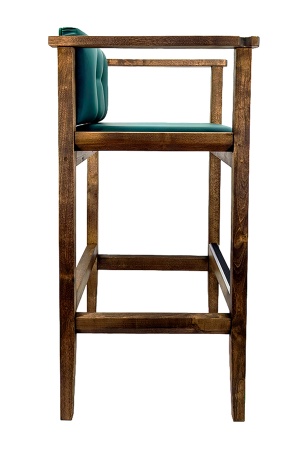 Кресло бильярдное (мягкое сиденье + мягкая спинка, цвет изумрудно-зеленый + береза коньяк)